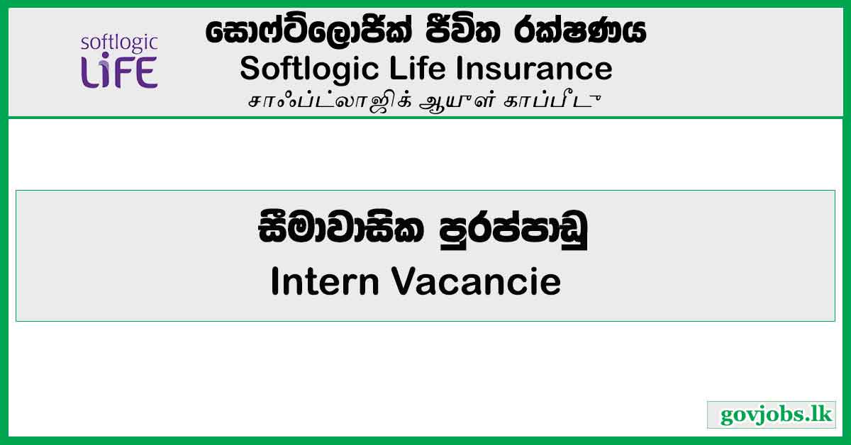 Intern - Softlogic Life Insurance PLC Job Vacancies 2024