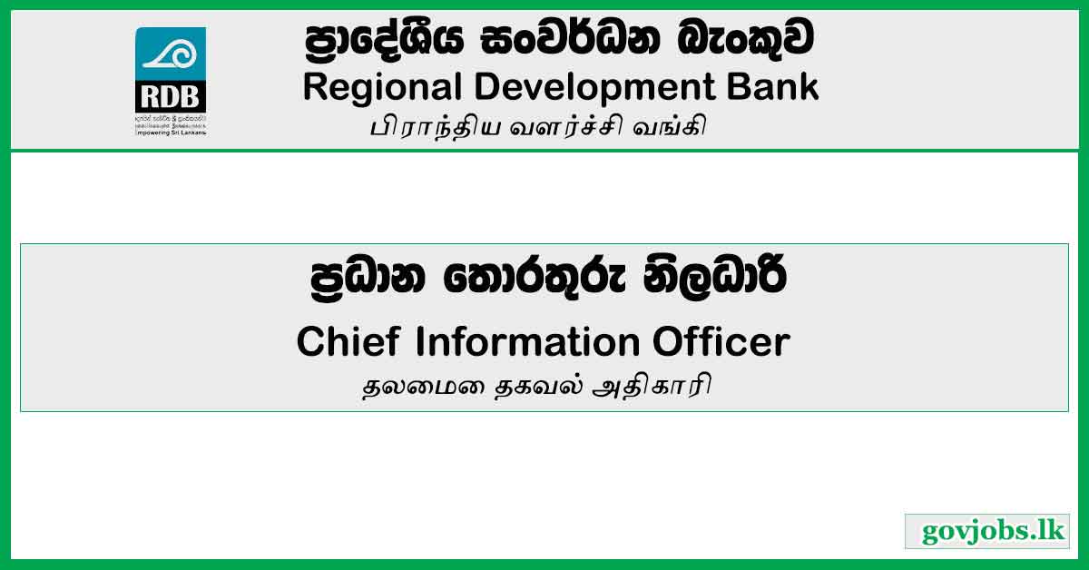 Chief Information Officer - Regional Development Bank