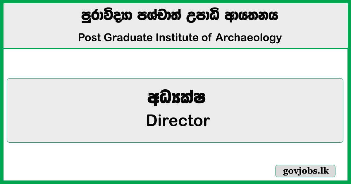 Director - Post Graduate Institute of Archaeology Job Vacancies 2024