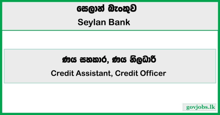 Credit Assistant, Credit Officer – Seylan Bank Job Vacancies 2024