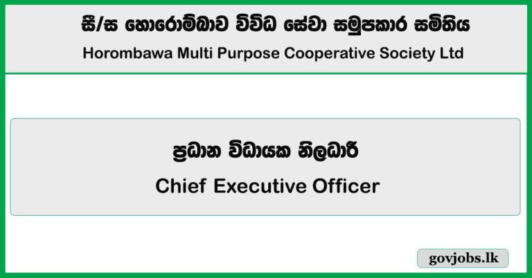 Chief Executive Officer - Horombawa Multi Purpose Cooperative Society Ltd Job Vacancies 2024