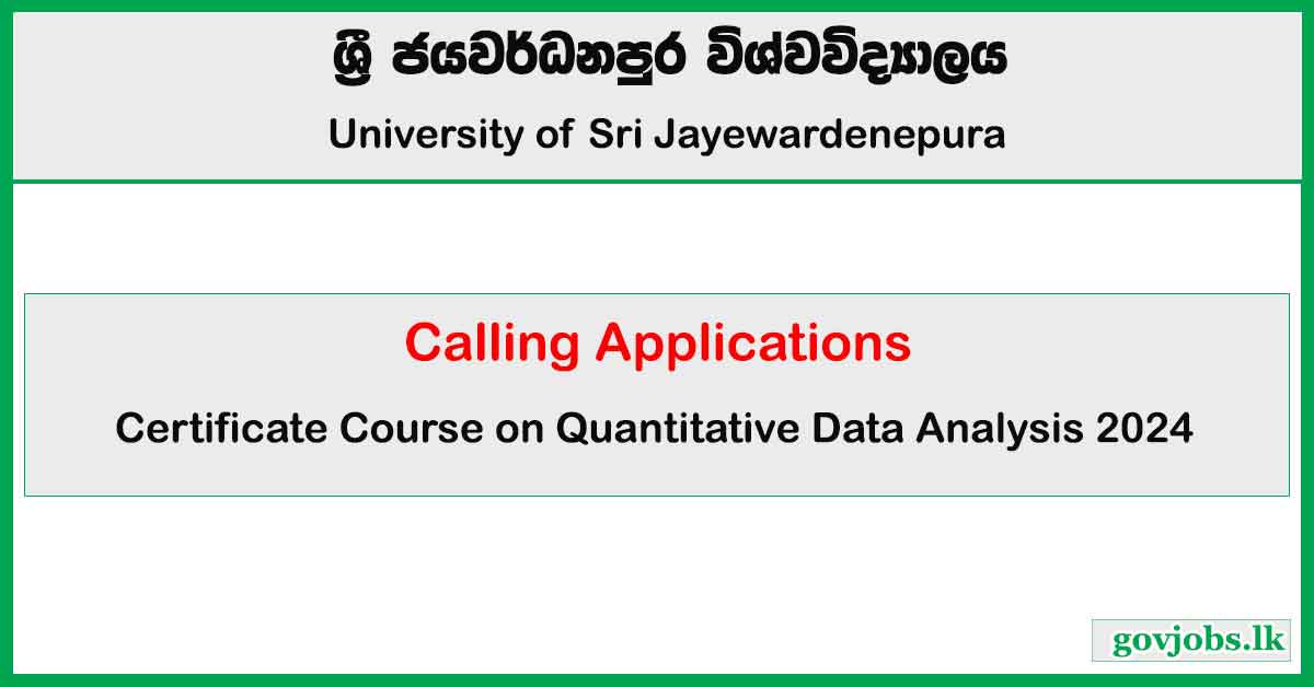 Certificate Course on Quantitative Data Analysis 2024