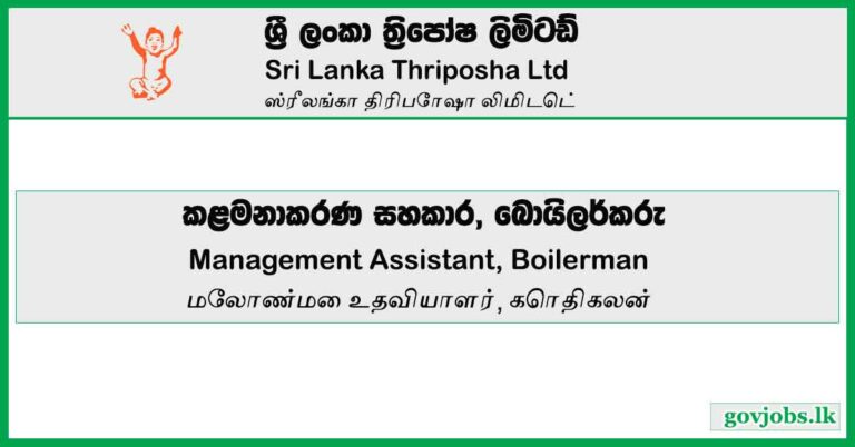 Management Assistant, Boilerman - Sri Lanka Thriposha Ltd
