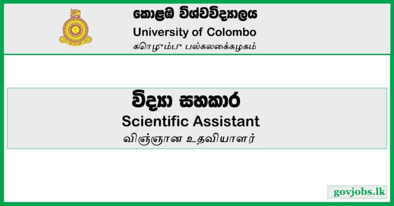 University Of Colombo-Scientific Assistant Vacancies 2023