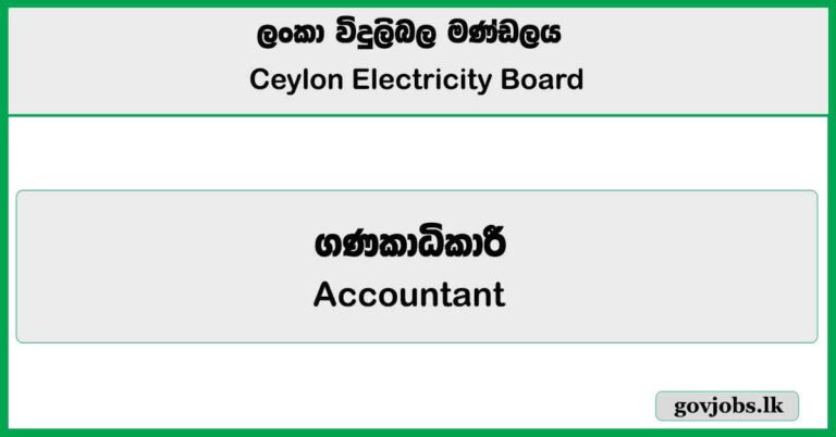 Accountant - Ceylon Electricity Board Job Vacancies 2025