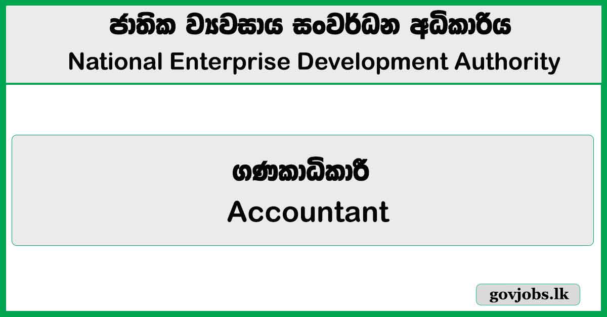 Accountant – National Enterprise Development Authority Job Vacancies 2026