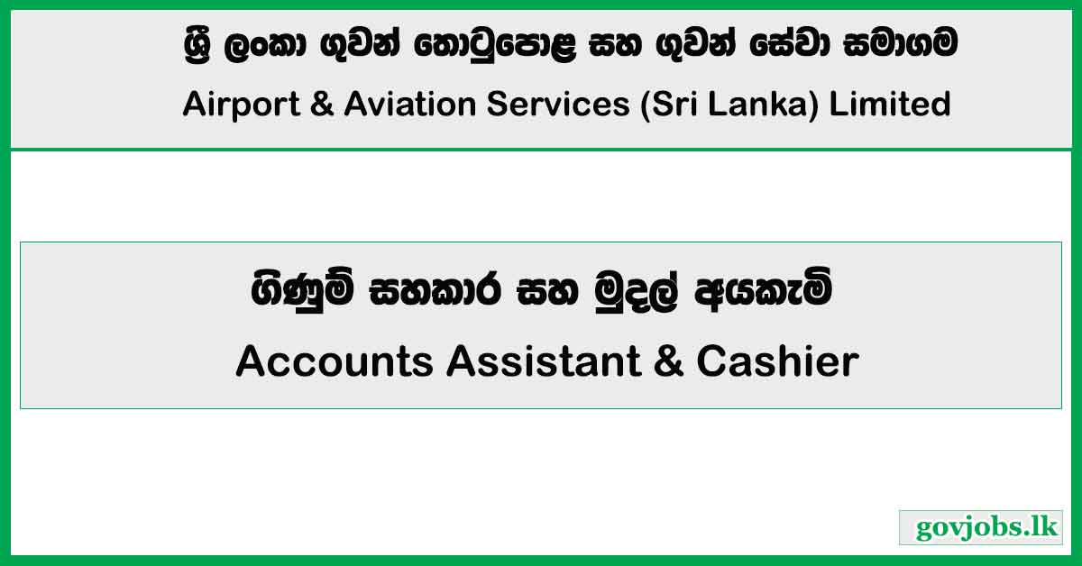 Accounts Assistant & Cashier - Airport and Aviation Services Private Limited Job Vacancies 2026
