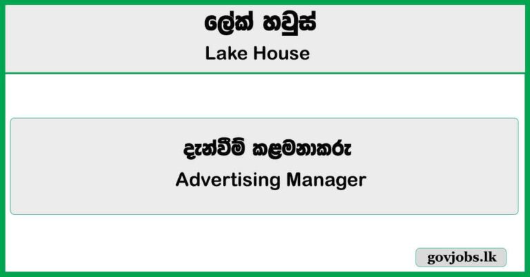 Advertising Manager - Lake House Job Vacancies 2025