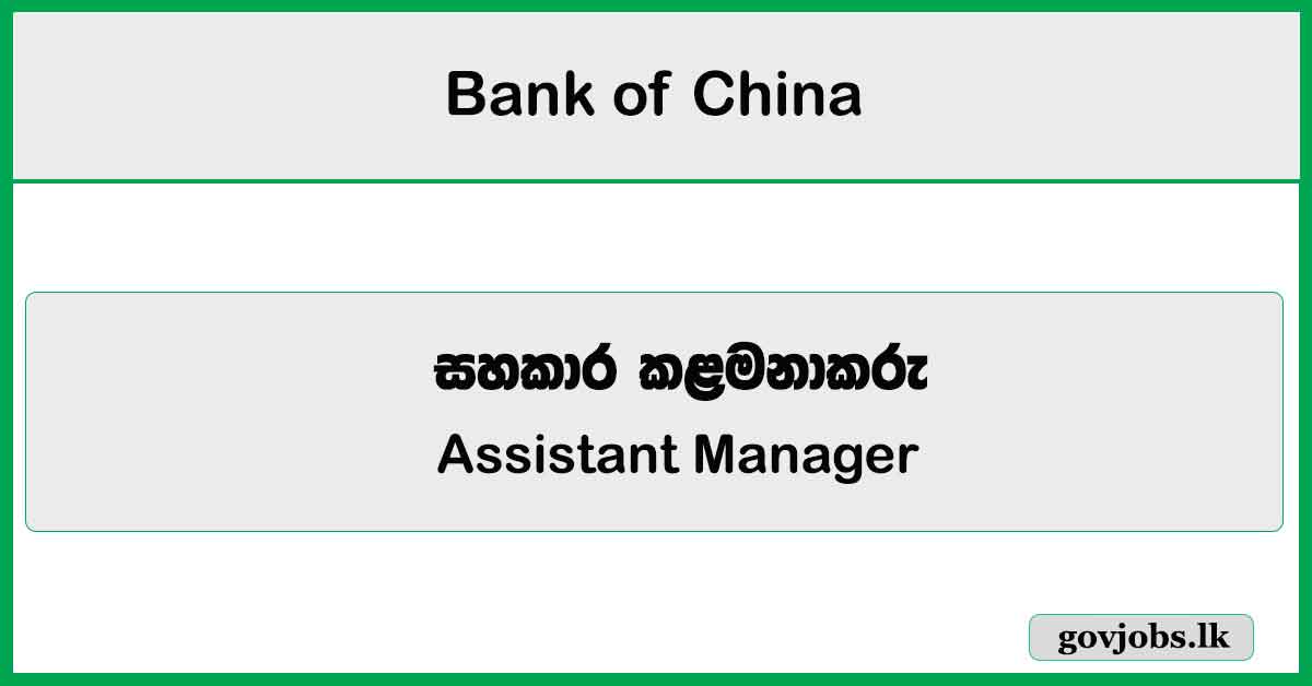 Assistant Manager (Credit Risk Management) - Bank of China Job Vacancies 2025