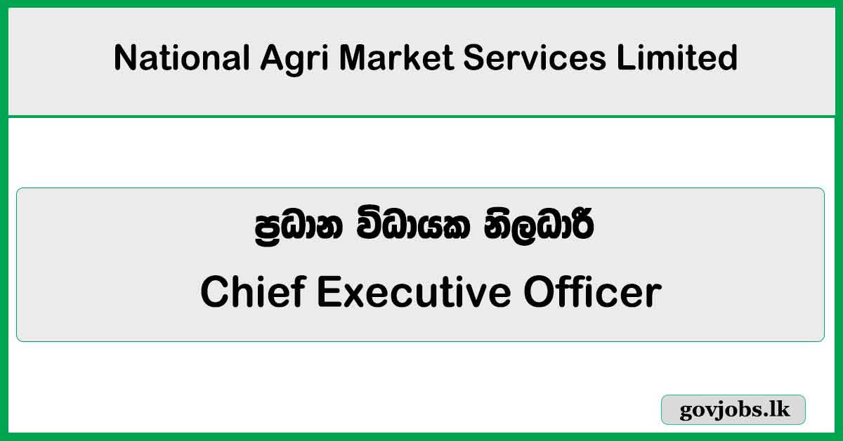 Chief Executive Officer – National Agri Market Services Limited 2026 Job Vacancies