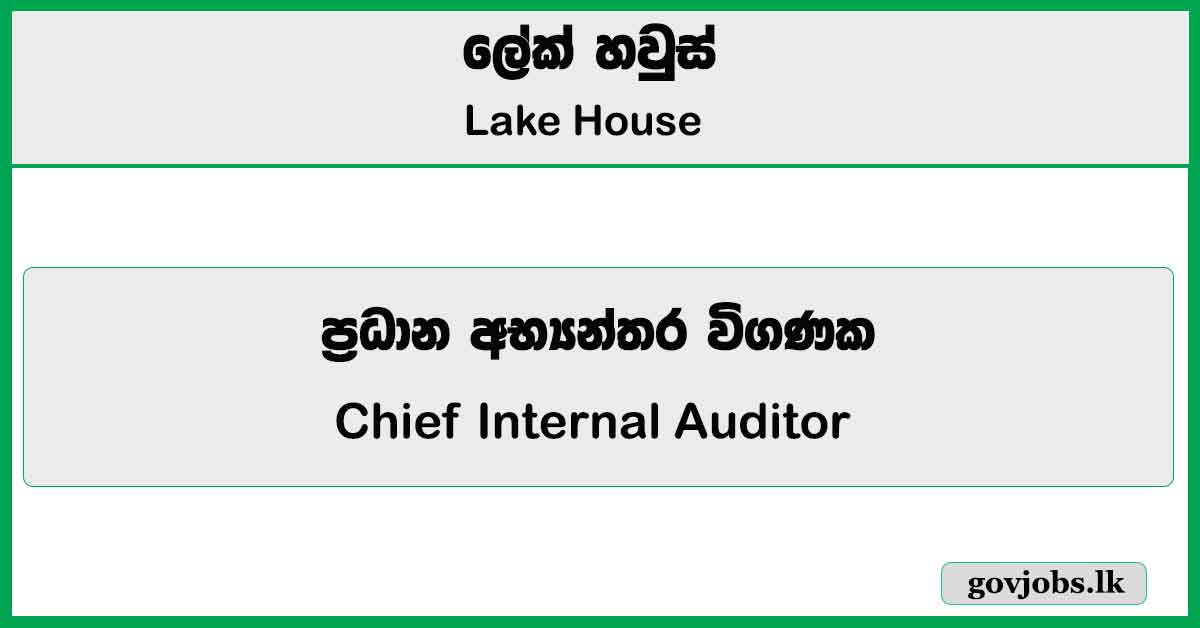 Chief Internal Auditor – Lake House Job Vacancies 2026