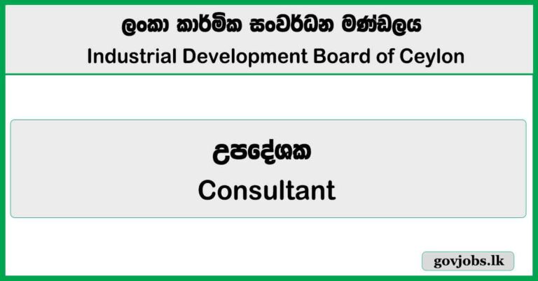 Consultant - Industrial Development Board of Ceylon Job Vacancies 2025