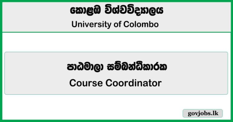 Course Coordinator - University of Colombo Job Vacancies 2025