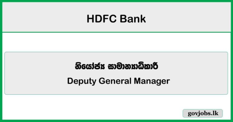 Deputy General Manager – HDFC Bank 2025 Job Vacancies