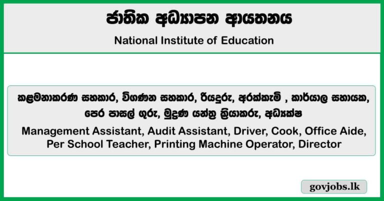 Director (English Language) - National Institute of Education Job Vacancies 2025