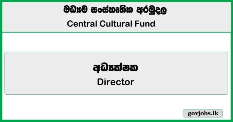 Director (Finance) - Central Cultural Fund Job Vacancies 2025