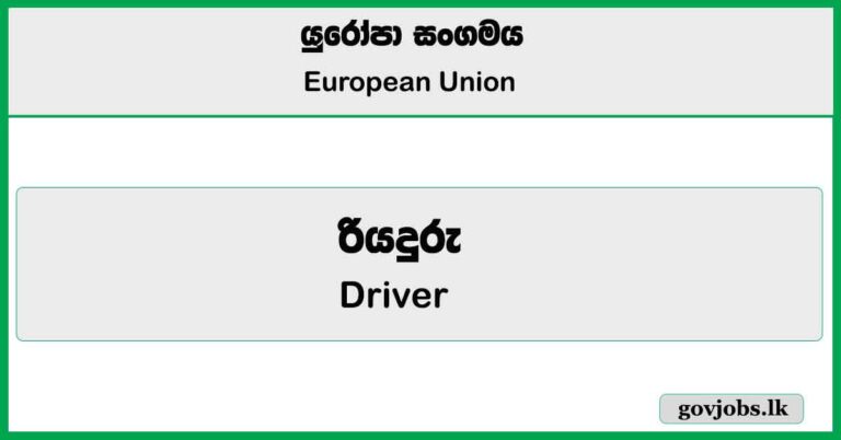 Driver – European Union Job Vacancies 2025