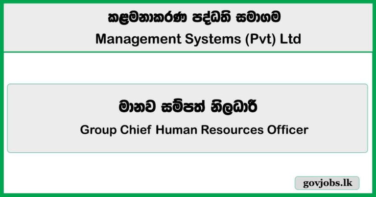 Group Chief Human Resources Officer – Management Systems Private Limited Job Vacancies 2025
