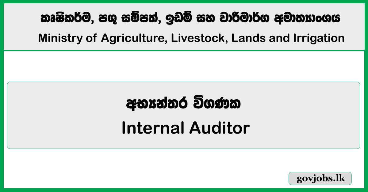 Internal Auditor - Ministry of Agriculture, Livestock, Lands and Irrigation