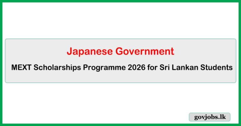Japanese Government - MEXT Scholarships Programme 2026 (Sri Lankan Students)