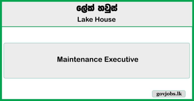 Maintenance Executive - Lake House Job Vacancies 2025