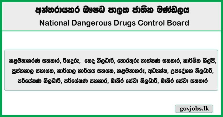 Management Assistant, Driver, Nurse, IT Assistant & More Vacancies 2025 – National Dangerous Drugs Control Board