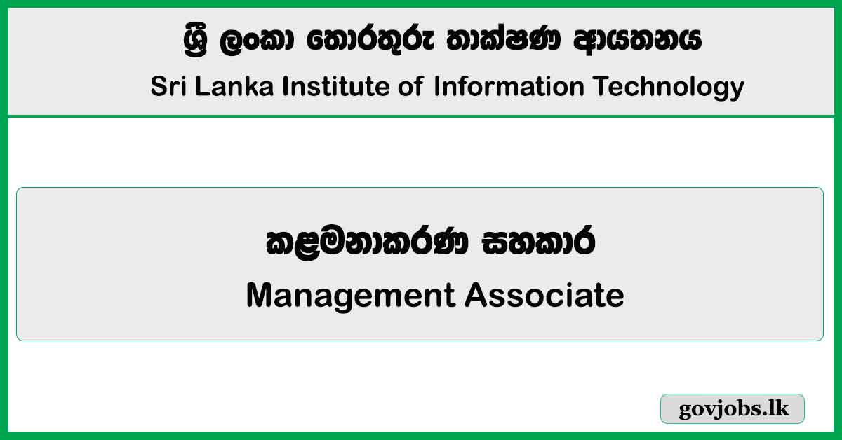 Management Associate (HR) – Sri Lanka Institute of Information Technology (SLIIT) Job Vacancies 2025