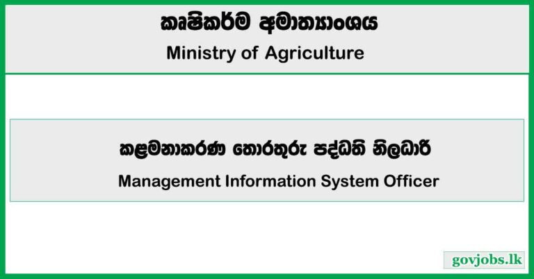 Management Information System Officer - Ministry of Agriculture Job Vacancies 2024