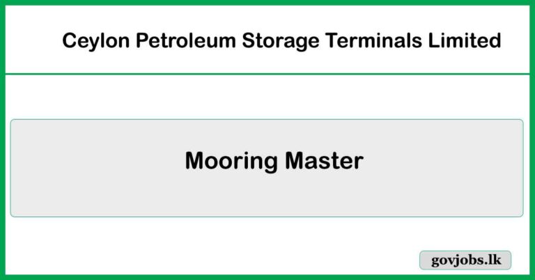 Mooring Master – Ceylon Petroleum Storage Terminals Limited Job Vacancies 2025