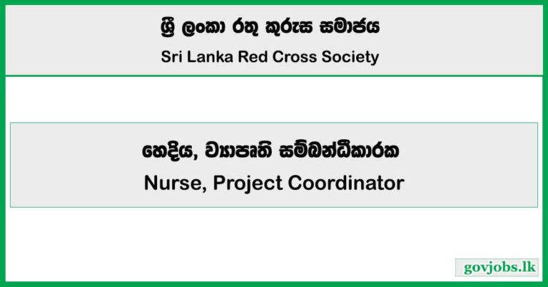 Nurse, Project Coordinator - Sri Lanka Red Cross Society Job Vacancies 2025