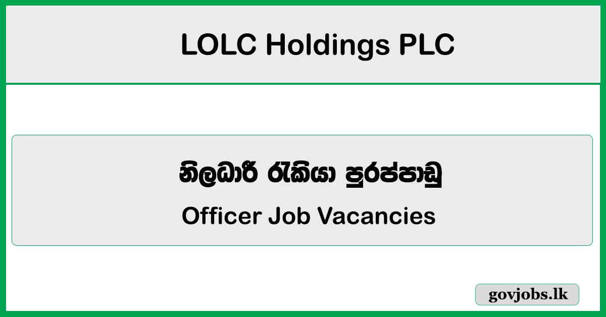 Officer - LOLC Holdings PLC Job Vacancies 2026