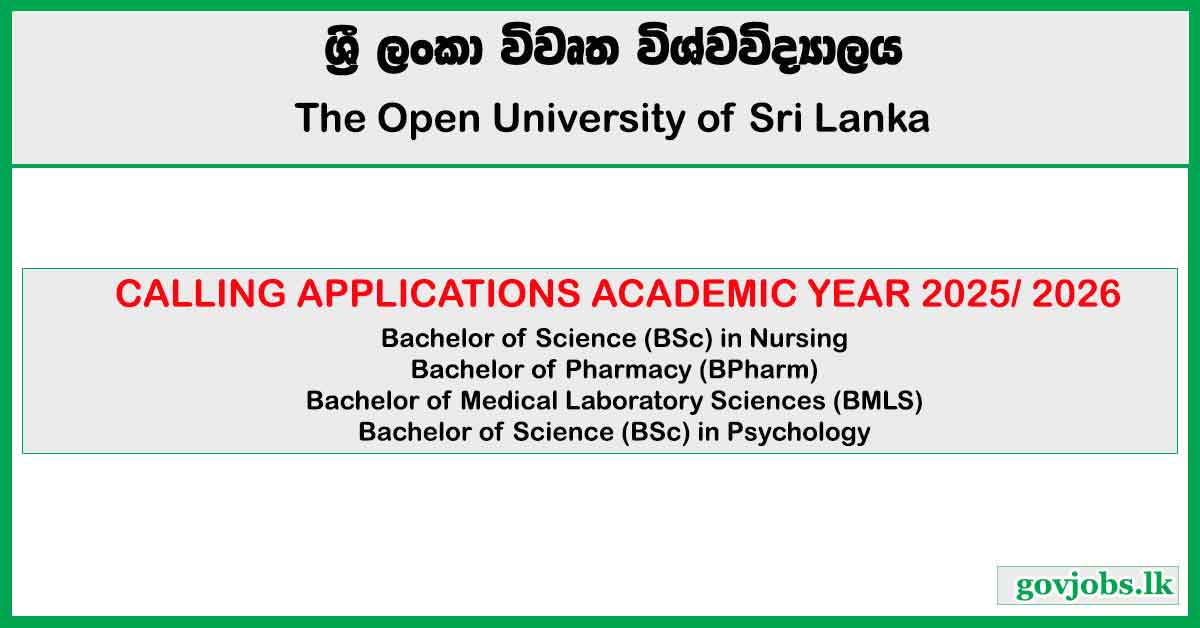 Open University - Degree Programmes (Nursing, Pharmacy, MLS, Psychology) 2025