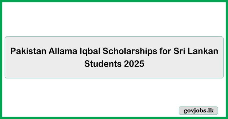 Pakistan - Allama Iqbal Scholarships for Sri Lankan Students 2025
