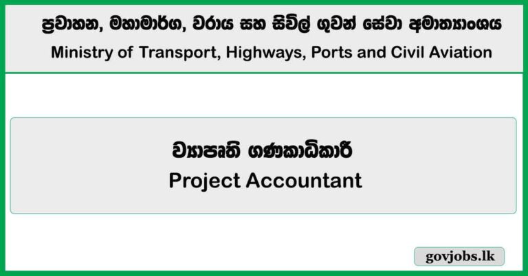 Project Accountant (CEP) – Ministry of Transport, Highways, Ports and Civil Aviation Job Vacancies 2025