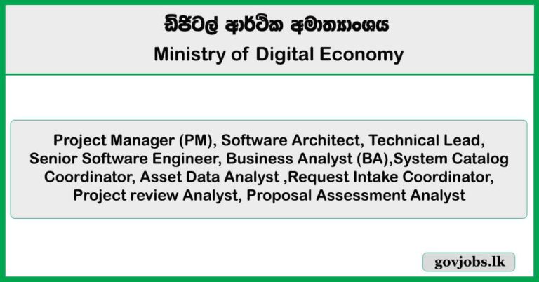Project Manager ,Software Architect, Technical Lead – Ministry of Digital Economy Job Vacancies 2025