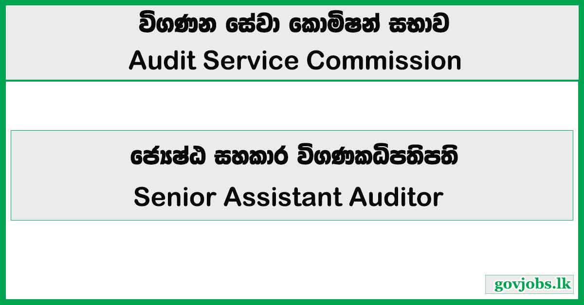 Senior Assistant Auditor - Audit Service Commission Job Vacancies 2026