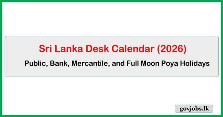 Sri Lanka Desk Calendar (2026)