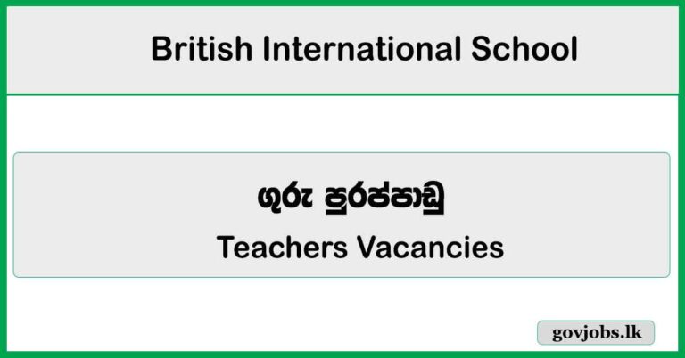 Teachers - British International School Job Vacancies 2026