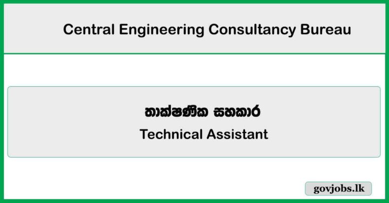 Technical Assistant - Central Engineering Consultancy Bureau Job Vacancies 2025