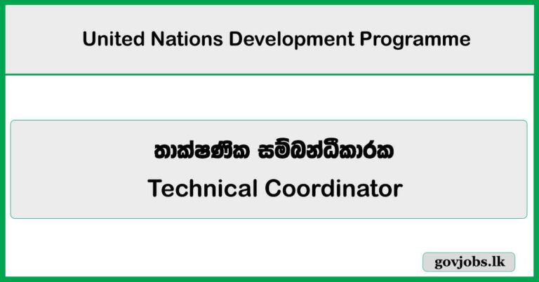 Technical Coordinator - United Nations Development Programme Job Vacancies 2025