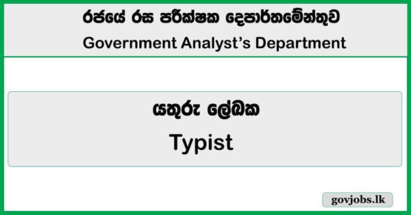 Typist – Government Analyst’s Department Job Vacancies 2026