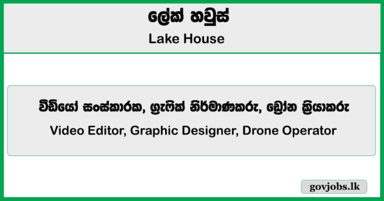 Video Editor, Graphic Designer, Drone Operator - Lake House Job Vacancies 2025