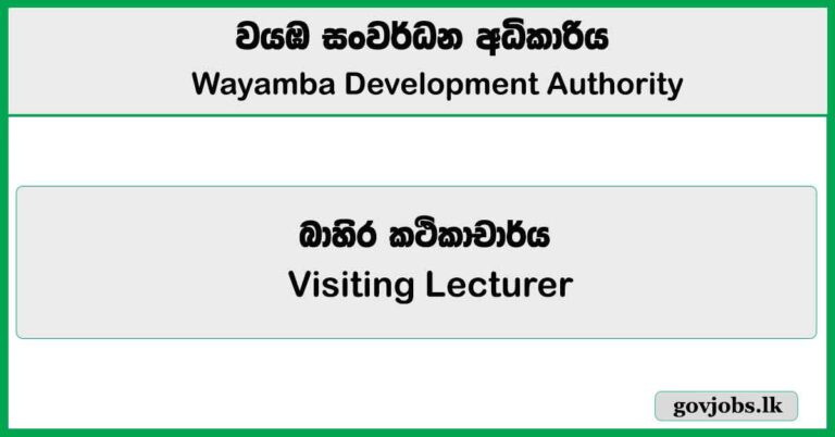 Visiting Lecturer – Wayamba Development Authority Job Vacancies 2025